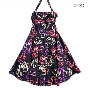 Vivid floral halter neck sundress Girls From Savoy